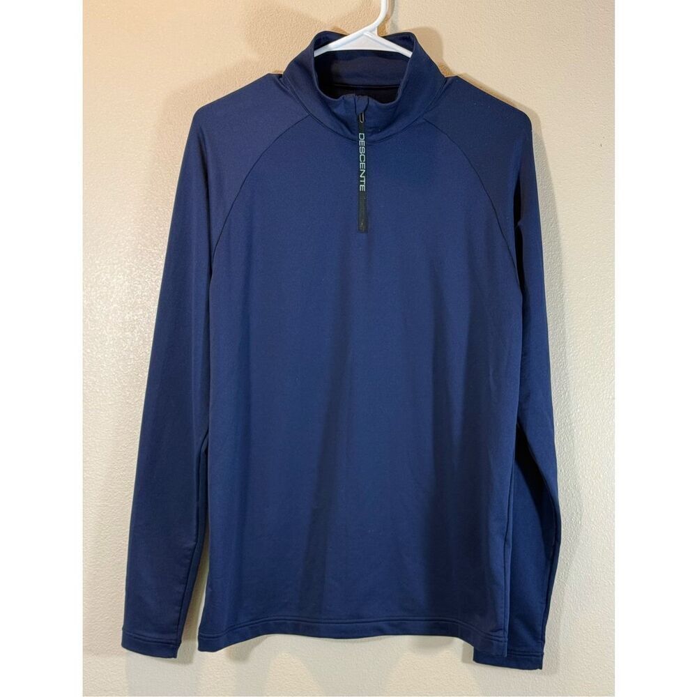NWOT Descente Blue Long Sleeve Quarter Zip Pullover Men's Medium